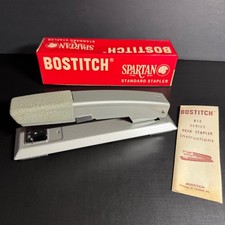 Vintage 1960s Bostitch Spartan B12G Desk Stapler NOS Box Instructions USA