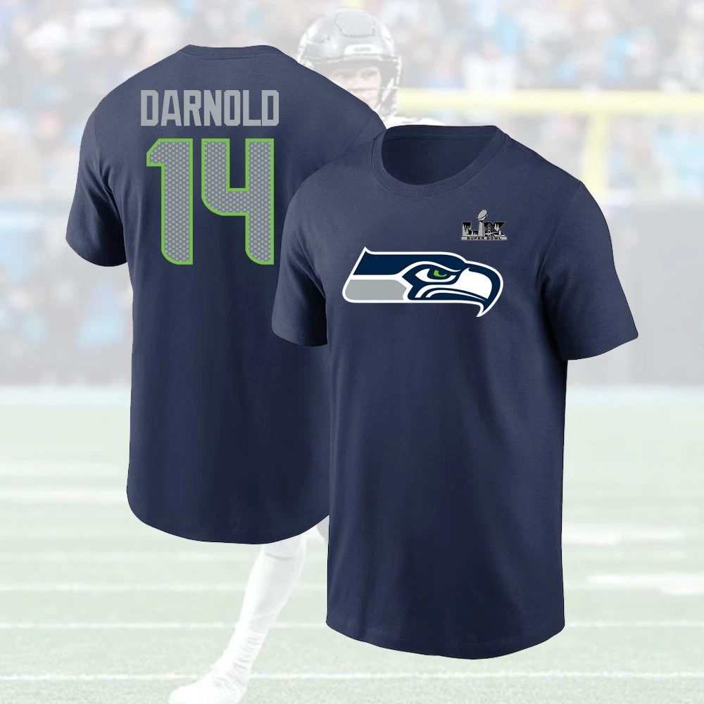 Sam Darnold #14 Seattle Seahawkss Super B.owl LX Player Name & Number S-5XL