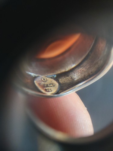 Anillo banda gruesa israelí "B" Israel 10,1 gramos talla 9 de plata de ley - Imagen 7 de 8