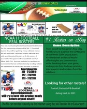 NCAA 2011 11 360 Football Real Rosters File Only - Rosters Since 2003