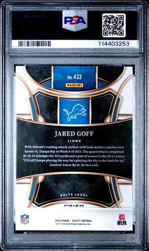 2023 Panini Select Suite Level Cosmic Prizm Jared Goff #433 - Picture 2 of 2
