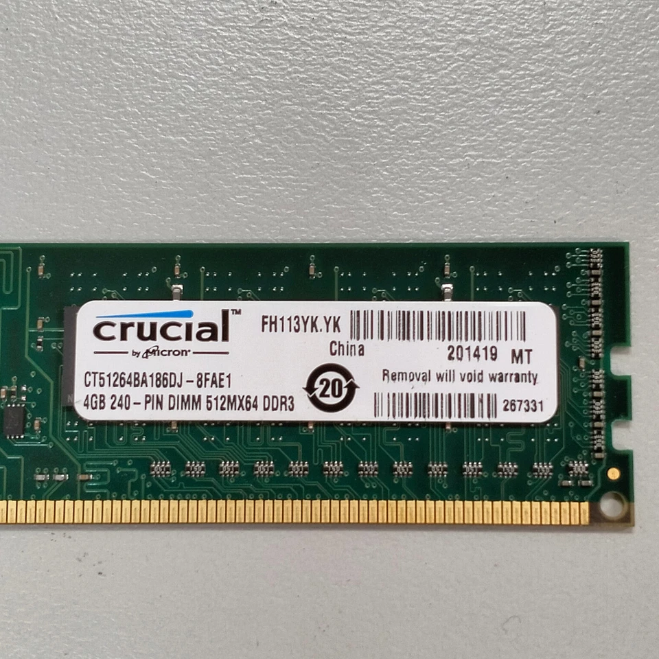 Crucial 4GB DDR3 RAM PC3-14900 1866MHz non-ECC Unbuffered CT51264BA186DJ-8FAE1 - Image 2 of 4
