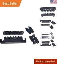 Black Guitar Roller Saddle Bridge Tune-O-Matic Bridge with TP-6 Style LP Stop...