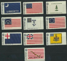 HISTORIC FLAGS #1345 - 1354 Mint Never Hinged complete set of 10 Singles