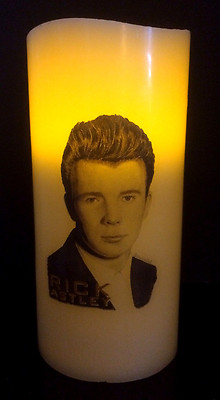 RICK ASTLEY ELECTRONIC FLAMELESS FLICKERING CANDLE