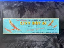 Kenhi Civy Boy 61 Gas .19-.35 Engine Plane Model Wood 61" Airplane Kit 1950s