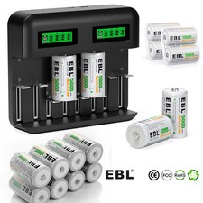 Lot 1.2V C D Cell Size Rechargeable Batteries NI-MH / AA AAA C D Battery Charger