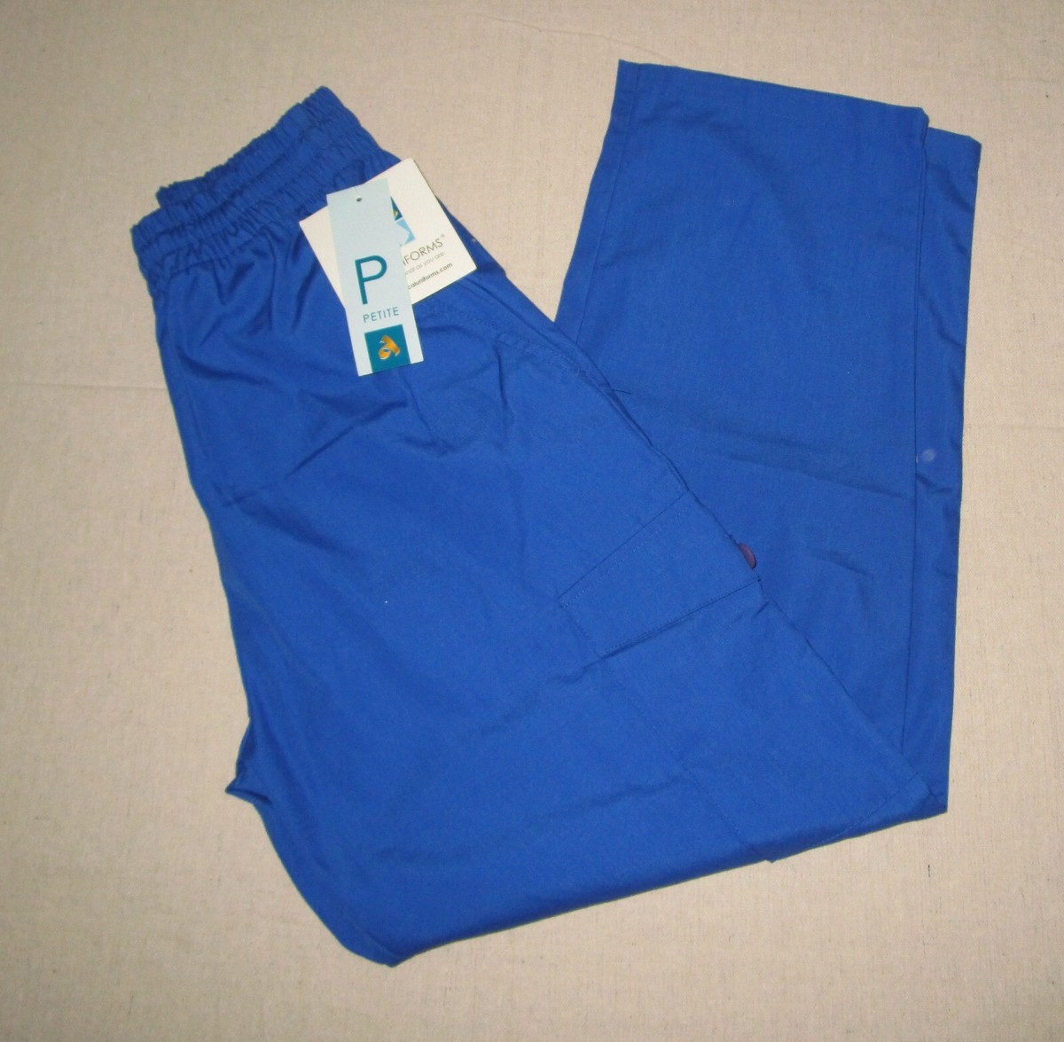 ADAR UNIFORMS~Petite X-Small~Royal Blue Multipocket Cargo Scrub