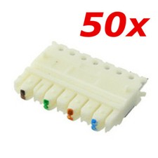 50 Pack - CAT5e 110 Wiring Connecting Punch Down Block Clips Wafers 4 Pair