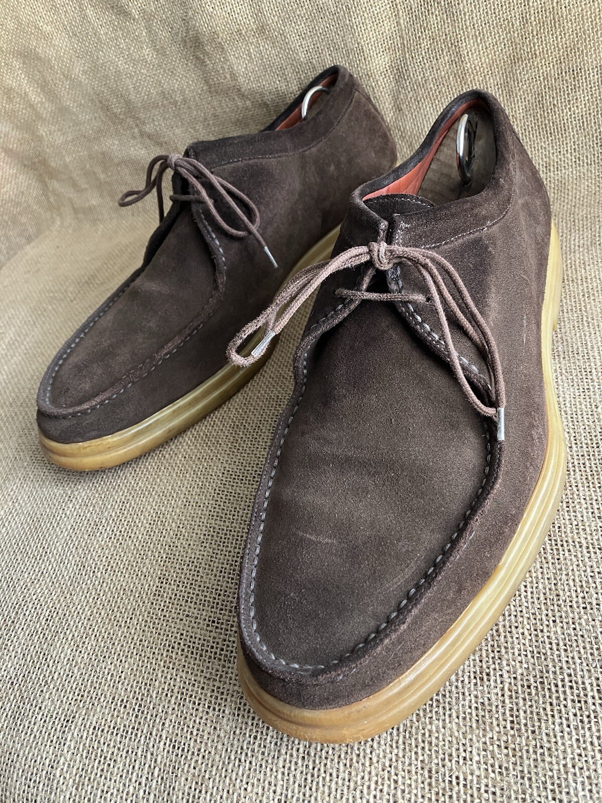 SAOLA Scarpe derby Loro Piana SAIL WALK in pelle scamosciata marrone taglia UK 8 5 EU 42 5