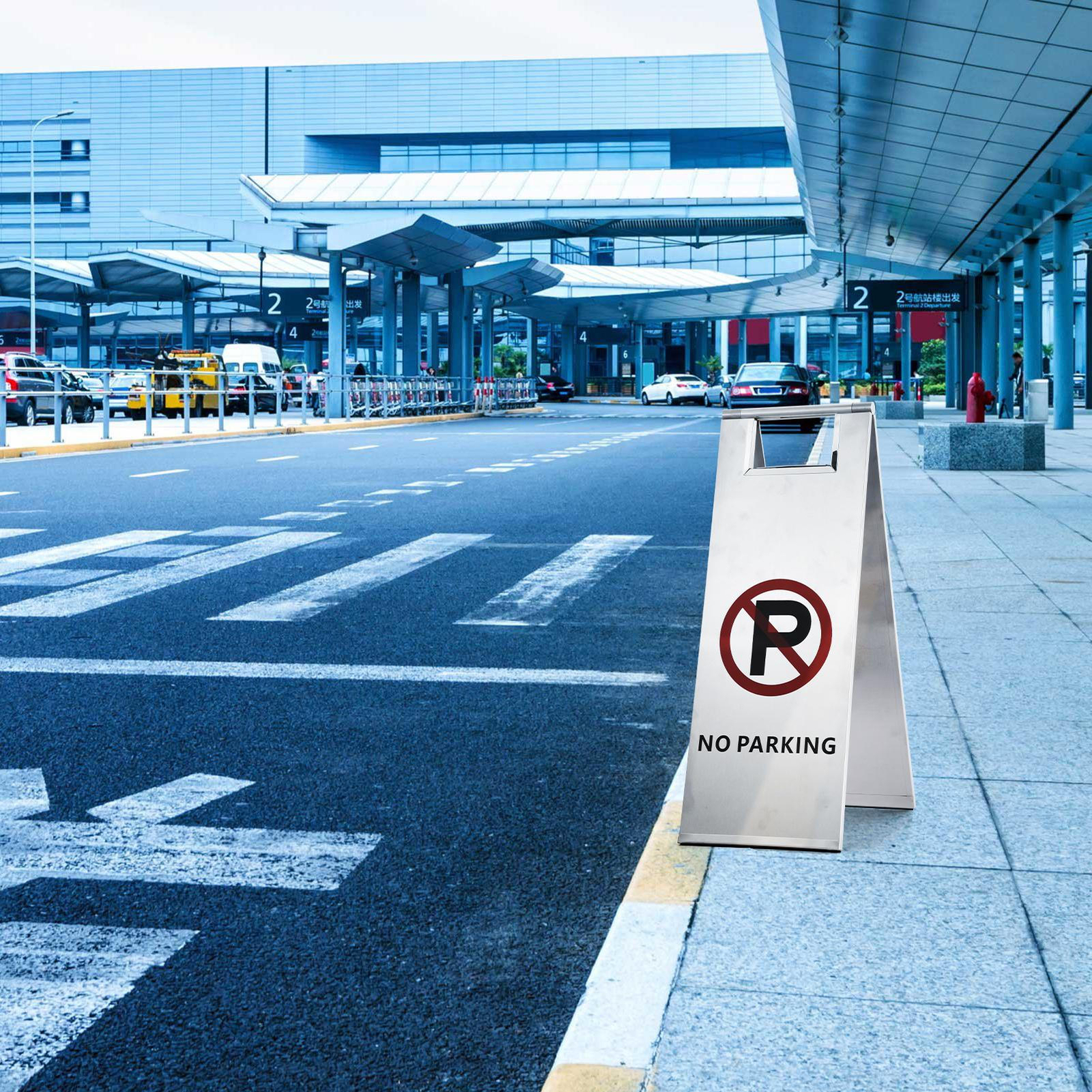 Rust-Free Weatherproof Stainless Steel No Parking Sign 9x24 In