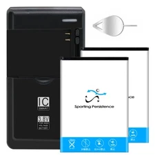 Long Lifespan 2x 2100mAh NEW Battery External Charger Pin f Alcatel Tetra 5041C