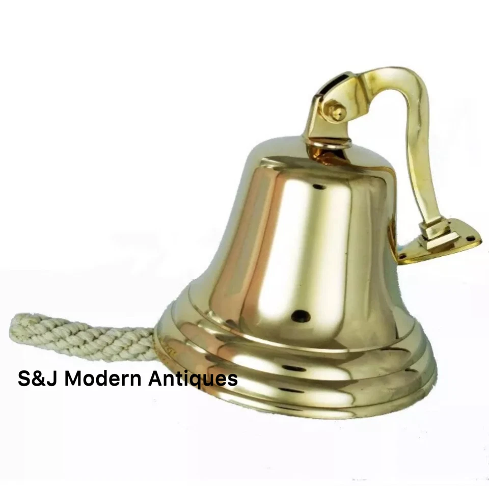 Antique Brass Wall Bell Vintage Ship's School Pub Last Orders Dinner Door 5 inch - Image 4 of 4