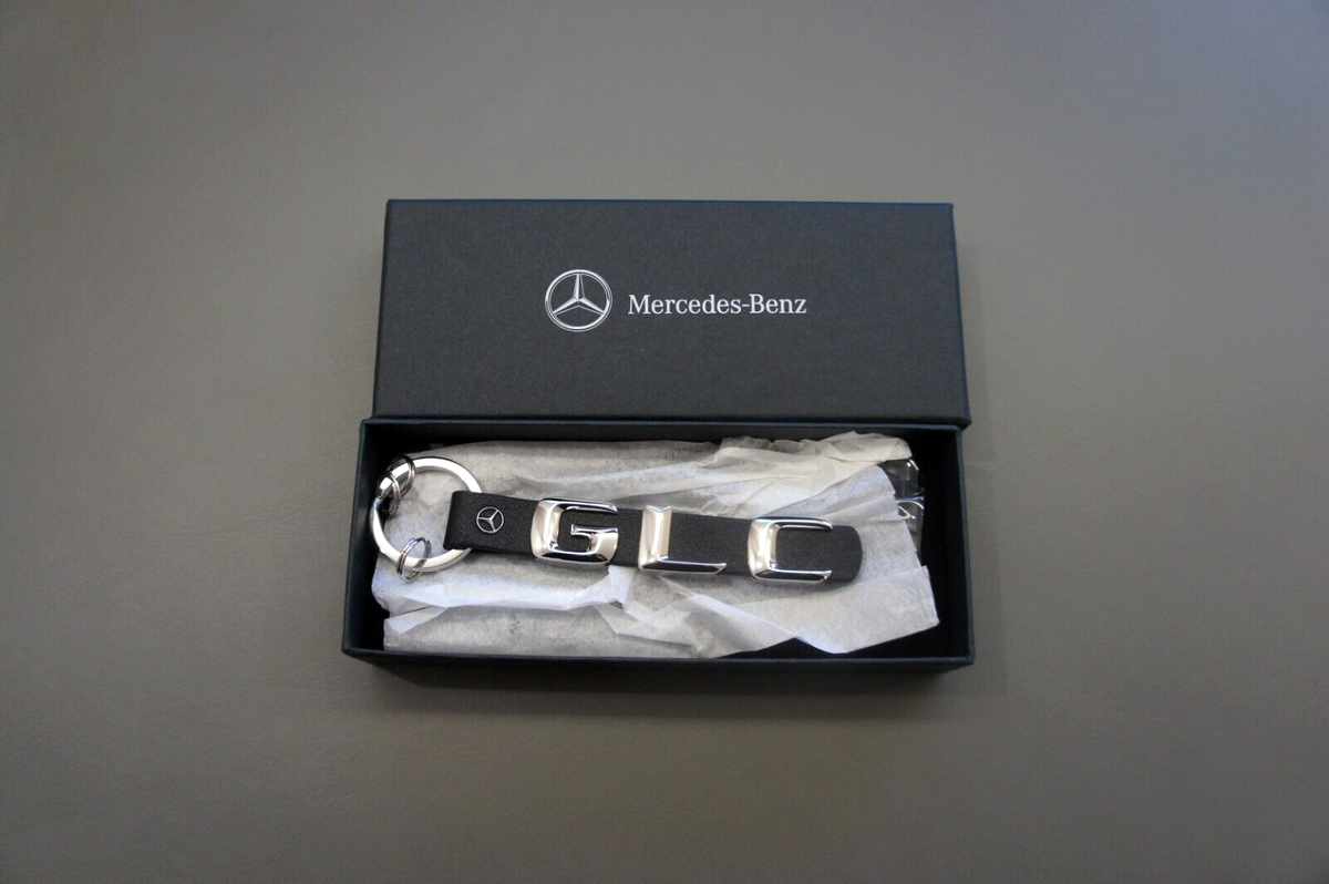 Mercedes-Benz GLC Class Premium Leather Chrome Keychain