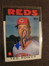 Ted Power Signed Autograph 1986 Topps Cincinnati Reds