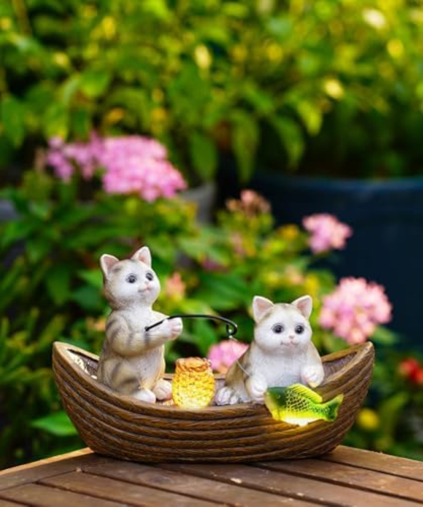 Figure da pesca a energia solare, decorazione da giardino per esterni, divertent