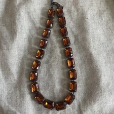 Joan Rivers Amber Gemstone 16” Necklace With Lobster Clasp 7315