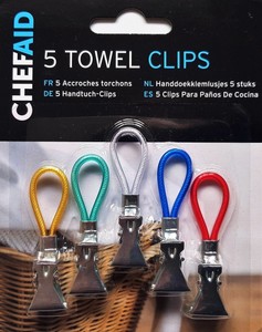 Mrs Hinch Tea Towel Clips Pack Of 5 Multi Colour Kitchen Bath