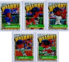 WHAMMY!! 2019 Donruss Baseball Set of all 5 - SOTO, ACUNA, VLAD JR, BAEZ, MOOKIE