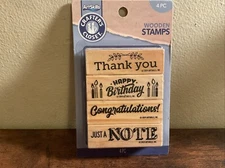 Art Skills Crafter's Closet 4 Pack Set Of Wooden stamps New