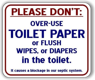 Please Don't Overuse Toilet Paper Aluminum Composite Sign
