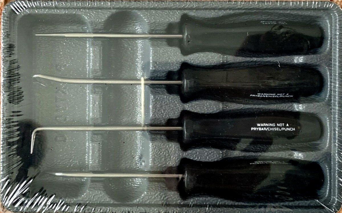 スナップオンSnap-on ピックツールセット　旧グリップ黒【ASA204B】 Snap-on Pick Set ASA204B *BLACK HARD HANDLES* NEW & SEALED! *HARD