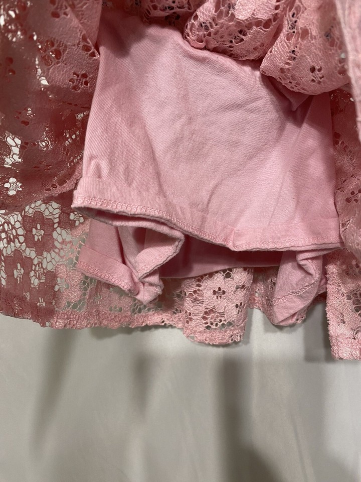 Nanette kids Girl Sleeveless Denim (Jean) Vested Dress W/ Pink Ruffles ...