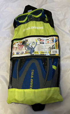 U S Divers Youth 4+ Fins And Snorkel Diving Set Medium Sizes 1-4 New In Mesh Bag