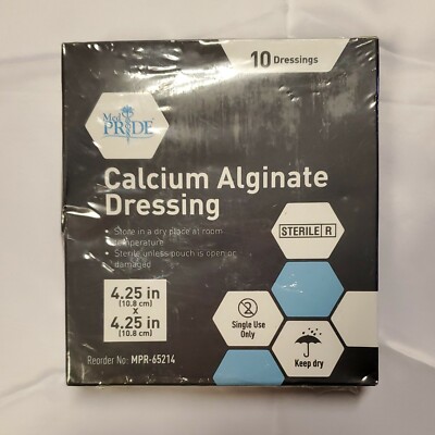 silver calcium alginate wound dressing pad Carbou Silver Calcium Alginate Wound Dressing with Ag - 3x3 Patches | 10  Sterile Highly Absorbent Non-Stick Pads - Ideal for Effective Wound Care |  Buy Now with Express International Delivery