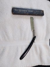 Antique Wade  Butcher Straight Razor - Sheffield, England with Coffin Box.