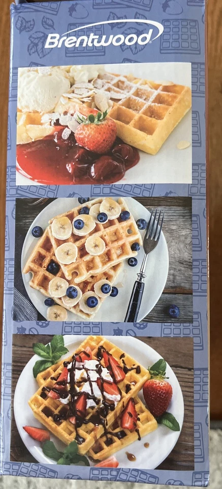 Brentwood TS-242 White 750W Compact Non-Stick Standard Dual Waffle Maker - Image 2 of 3