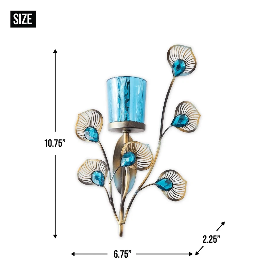 Aplique de pared inspirado en el pavo real candelabro lámpara linterna decoración del hogar Foto 2 de 4