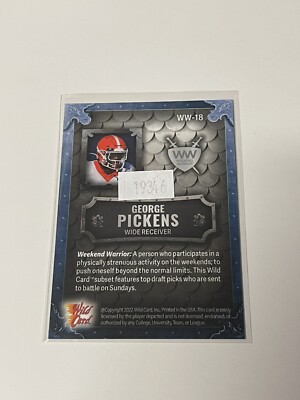 2022 Wild Card Matte Weekend Warrior #WW-18 George Pickens /125