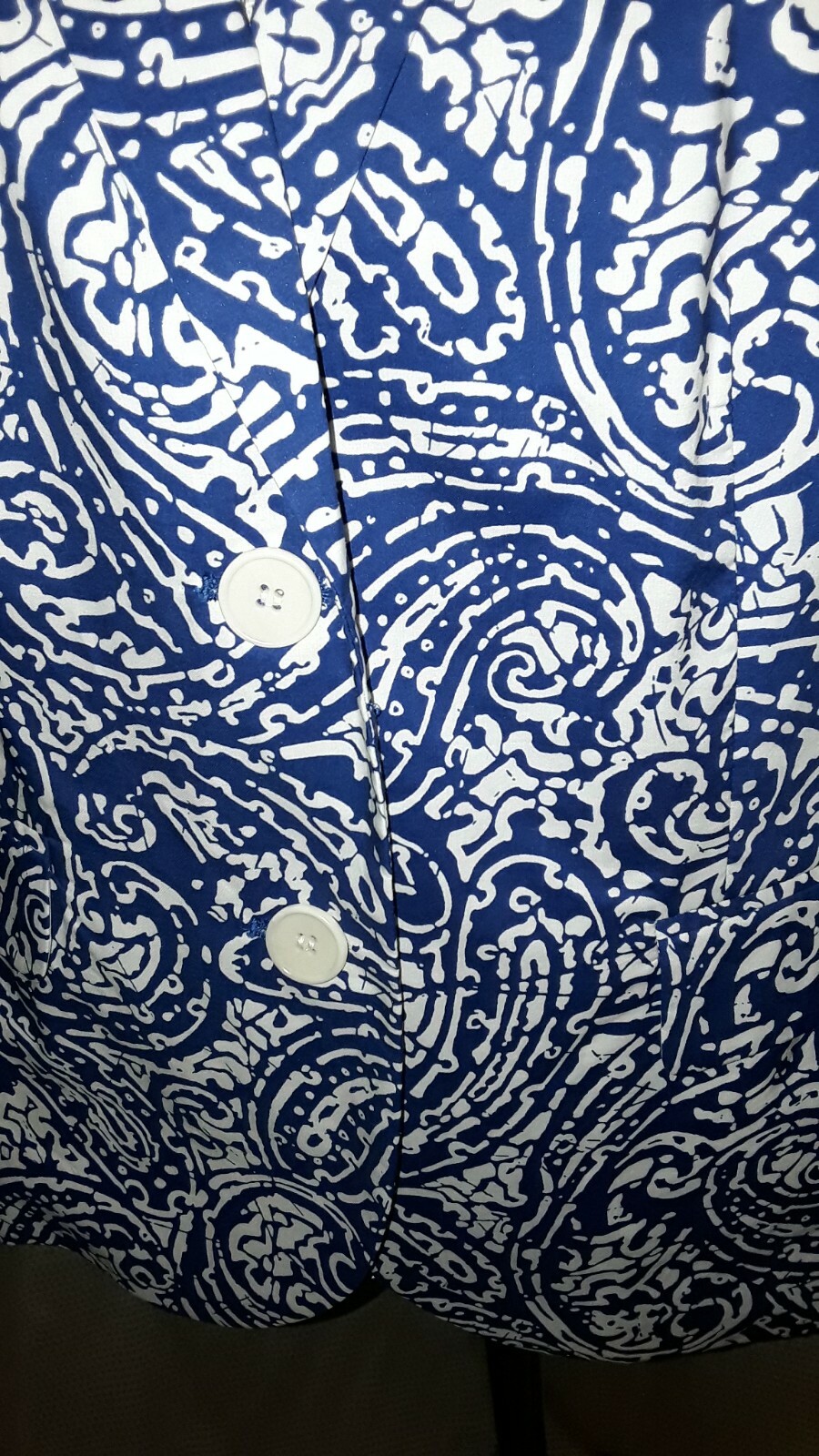 Talbots Blue/White Pattern Cotton Jacket     Size… - image 3