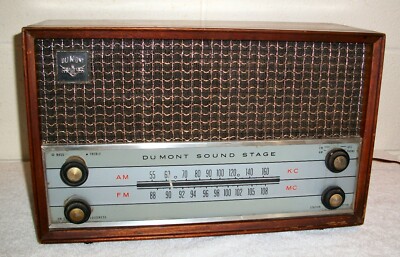 VINTAGE DUMONT SOUND STAGE MODEL 200 TUBE AM/FM RADIO RECEIVER MADE IN USA 1950s