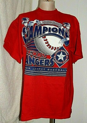 Texas Rangers 1996 American League Champions T-Shirt Large NWT a | eBay