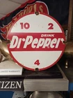 Vintage Drink Dr Pepper 10 2 & 4 Porcelain Metal 12" Soda Gasoline Oil Sign