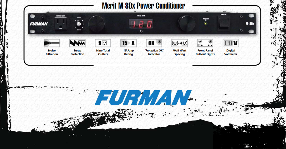 Furman M-8DX 15A 8 Outlet Power Conditioner Surge Protector w 