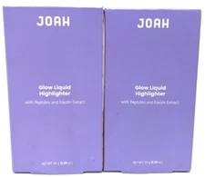 (2) Joah Glow Liquid Highlighter 0.39 oz Each New In Packaging Pink Dawn