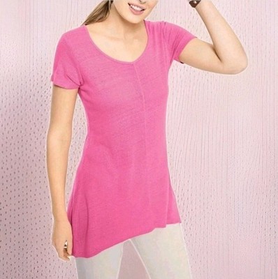 WUNDERSCHÖNES HEINE DAMEN LONGSHIRT 100% SEIDE PINK A-SCHNITTFORM GR.36 NEU&OVP!