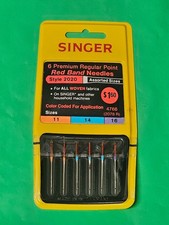 6 Premium Regular Point Red Band Singer Needles Size 11/ 14/16 Style 2020 New