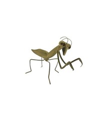 Praying Mantis Figurine Gold Tone Metal Insect Sculpture Rustic Gift Decor