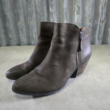 Frye Boot Judith Womens Brown Leather Double Zip Almond Toe Ankle Bootie 9M