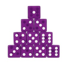 36Pcs 19mm/0.75" Acrylic Translucent Rounded Edge D6 Dice, Purple