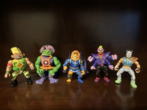 Vintage 1990s Action Figures Lot of 5 - Toxic Crusaders, TMNT, Stone Protectors