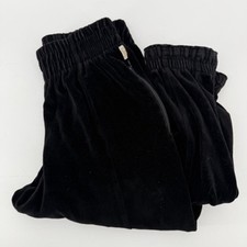 Good American Black Velvet Jogger Pants GS0075 Womens Size 1 High Waist USA