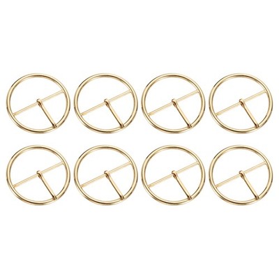 8Pcs Belt Buckle, 1.77'' for Round Center Bar Buckles, Gold