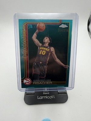 2025 Topps Chrome Basketball Zaccharie Risacher Teal Refractor RC /299
