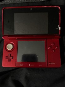 Nintendo 3DS Flame Red Handheld Console System CTR-001 Tested With Charger&Case