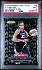 2024 Prizm Monopoly A'JA WILSON Millionaire Black #B4 Case Hit PSA 9 🔥 4 Higher